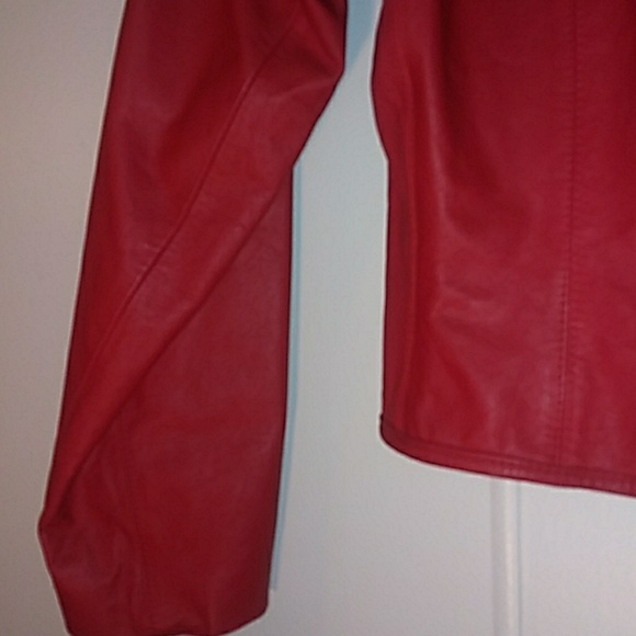 Red Tarazzia International Leather Jacket - Picture 4 of 8